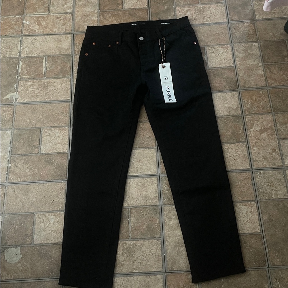 Black purple jeans